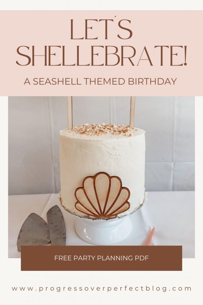 Seashell Themed Birthday Pinterest Pin