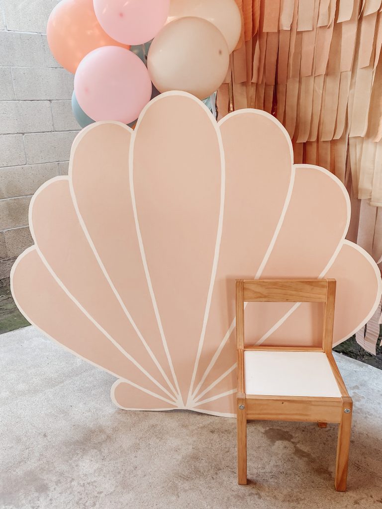 large pink seashell for birthday party decoration