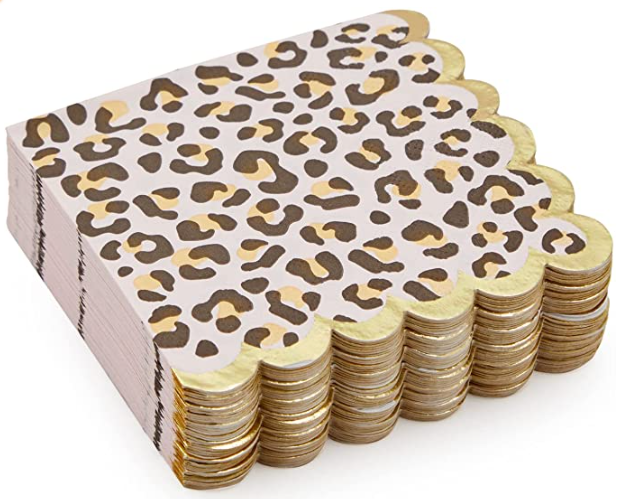 cheetah print napkins for a four ever wild themed birthday