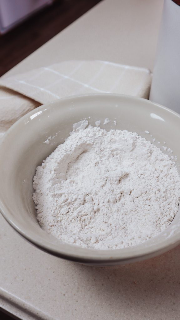 dry baking ingredients in a mixing bowl